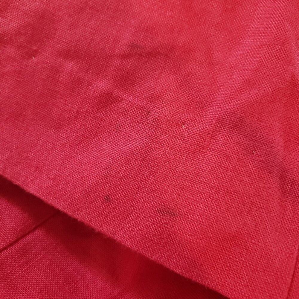 Vintage Ciro Pink Linen Dress Puff Sleeve Back Buttons Architectural 90s XS 2 - Picture 7 of 15